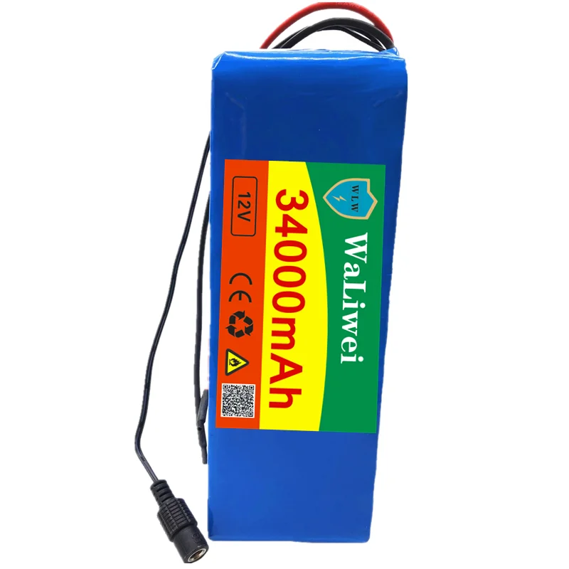 12v Оригинал 12V 34000mAh Высокая емкость литий ионный аккумулятор 12 6 V 34Ah AC зарядное