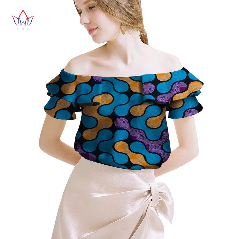 18 Африканская женская одежда Базен Riche Топ dashiki традиционный принт одежда Vestido Африка Анкара Стиль Топы модная блузка WY2048 - Цвет: 18