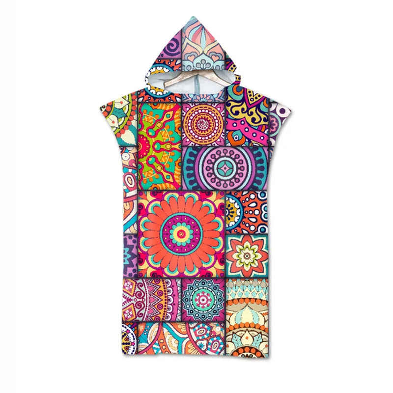 

Bath Beach Towel with Hood Microfiber Hooded Robe Towel Poncho Swimming Beach Surfing Woman Bathrobe Beachwear