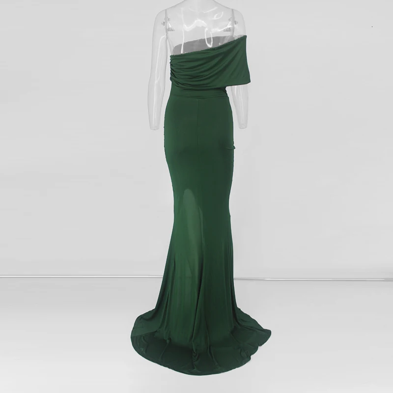 Женское облегающее Бандажное платье с разрезом, Vestidos Verano, летнее сексуальное элегантное платье макси на одно плечо, платья знаменитостей для вечеринок