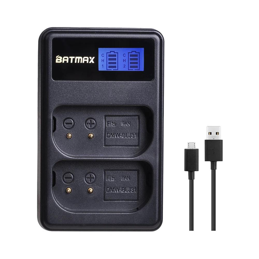 Зарядное устройство BLJ31 с ЖК дисплеем и USB два аккумулятора Для беззеркальных