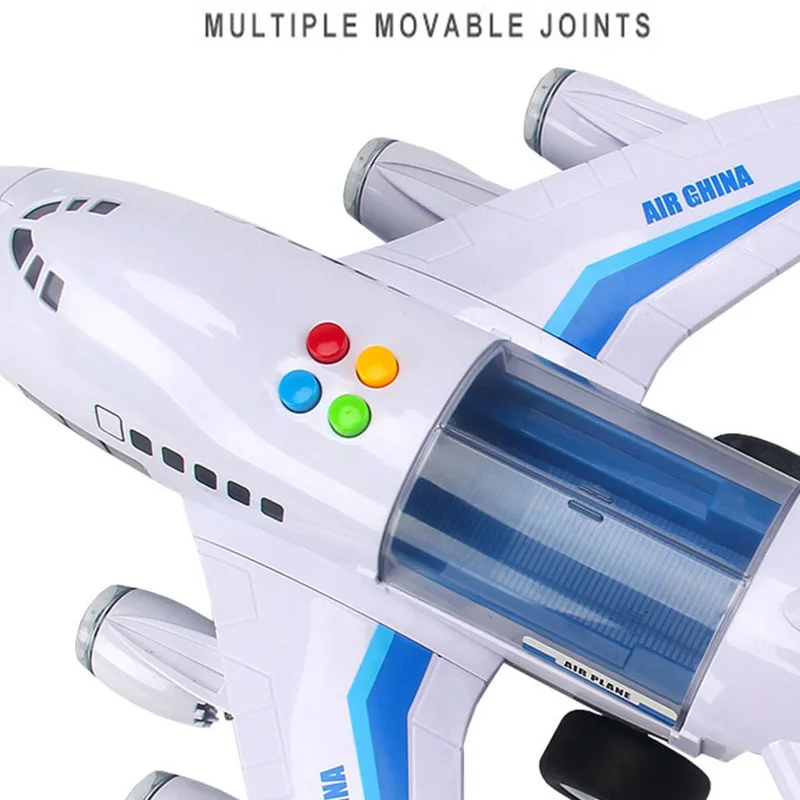 Music Story Simulation Track Inertia Children's Toy Aircraft Storage Passenger Plane Police Fire Rescue Baby Boy Car Blue | Игрушки и