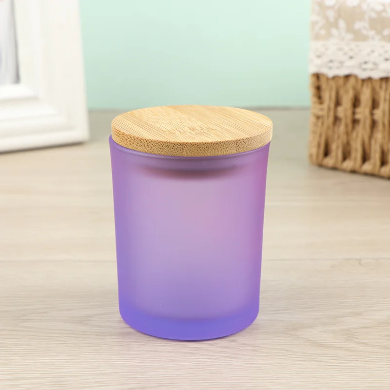 200ml Glass Candle Cup With Bamboo Wood Lid Scented Candle Jar Home Diy Candle Aromatherapy Glass Candle Cup Candlestick images - 6