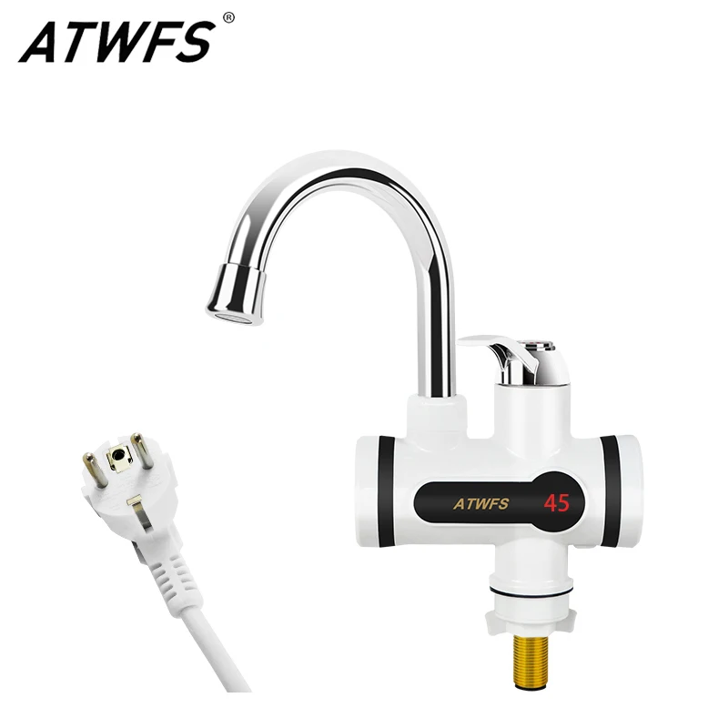 ATWFS Мгновенный водонагреватель кран котел кран Отопление ванная комната горячая вода душ Tankless нагреватель Тепло Электрический 220 В - Цвет: no shower small