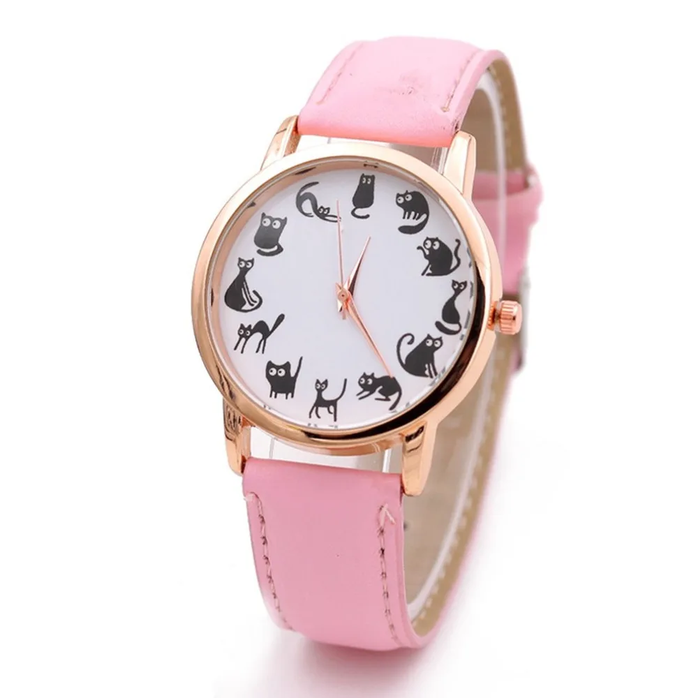 Простые Женские часы Twelve Cats Pd229 с ремешком повседневные модные круглый чехол