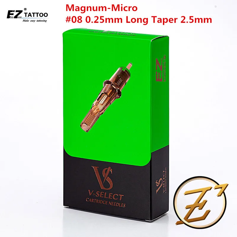 Картридж тату иглы EZ V Select #08 0 25 мм Magnum M1 микро для татуировки и перманентной