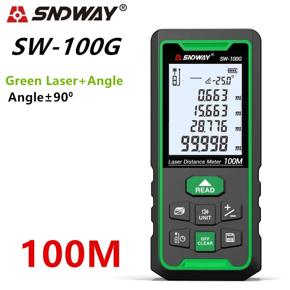 SW-G100 100M SNDWAY Trena лазерный дальномер рулетка Ангел Линейка рулетка лазерный фонарь рулетка - Цвет: SW-G100 100M