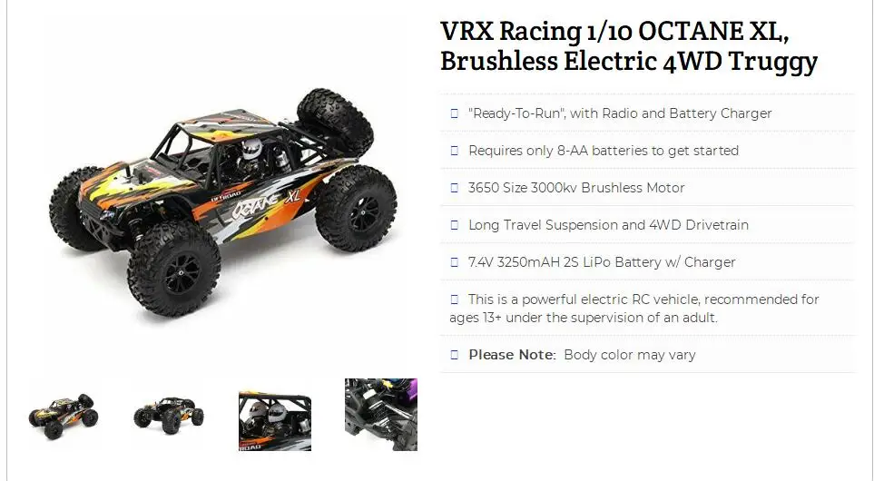 VRX 1/10 Scale OCTANE Desert Truggy RC 4WD Dune Buggy RH1045 Brushless VS HPI KYOSHO HSP REDCAT HOBAO LOSI TAMIYA | Игрушки и хобби