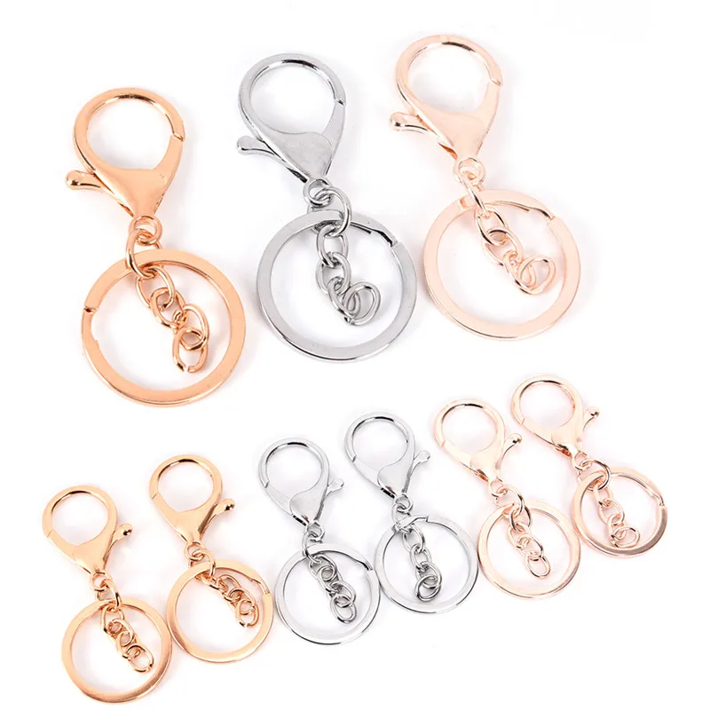 10pcs/lot Gold Silver Plated Lobster Clasp Keyring Making Supplies Keychains Key Chains Jewelry Findings &amp Components | Украшения и