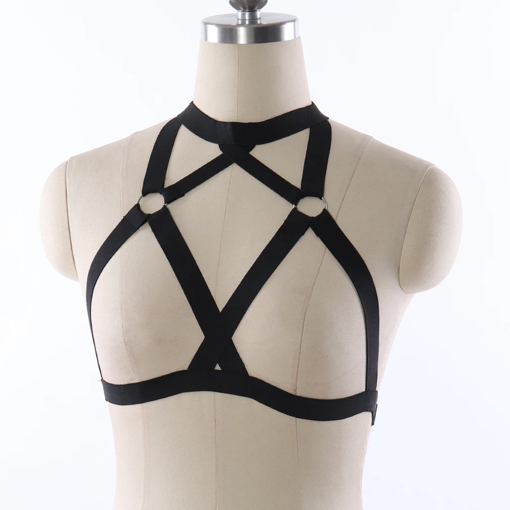 Черный женский бюстгальтер с ремнями для чулок ремни тела эротическое нижнее