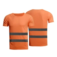 new reflective t shirt summer fluorescent yellow orange high visibility safety work running shirt summer breathable work t shirt