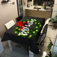 dining table protective cover eco friendly rectangle tablecloth fabric merry christmas happy holiday