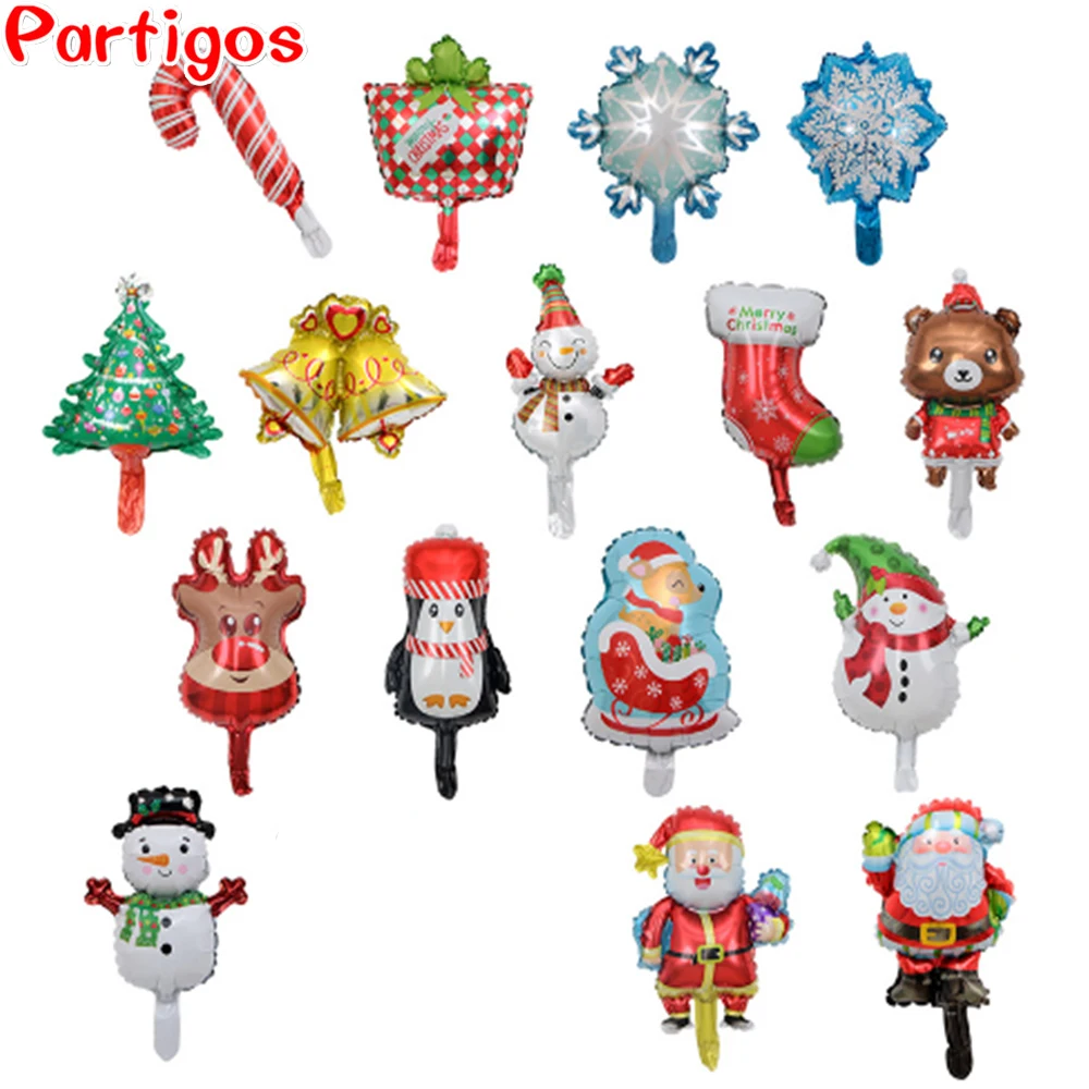 

10Pcs/lot Mini Christmas Party Balloons Santa Claus Christmas Snowman Trees For New Year Decoration Kids Toy Party Supplies Xmas