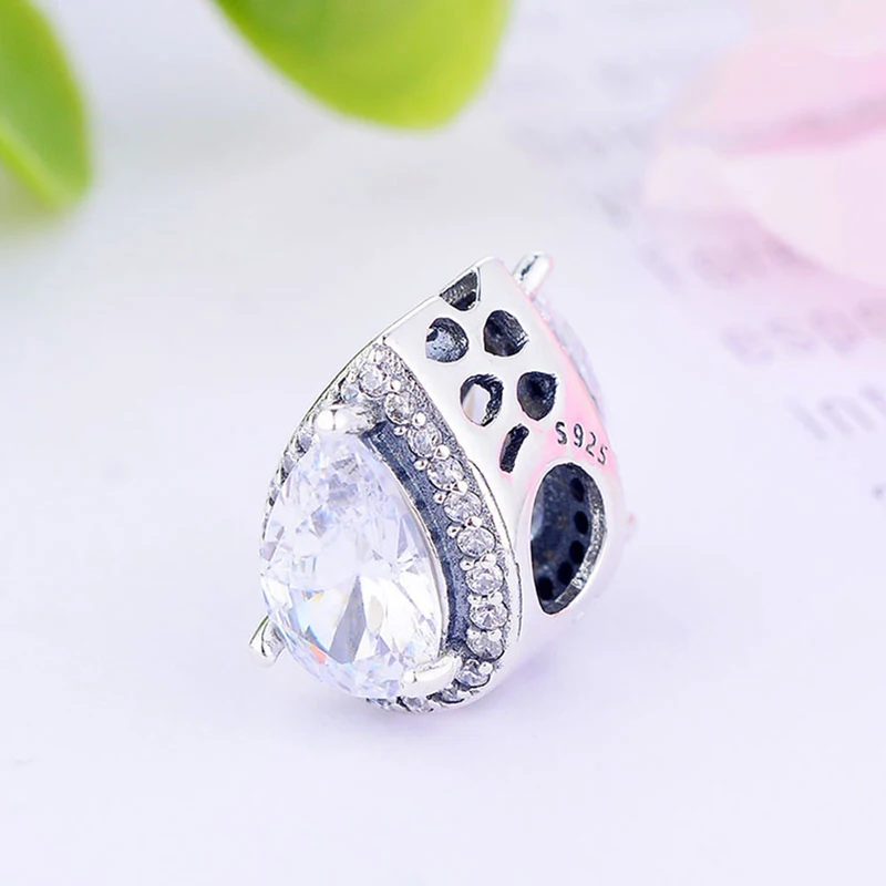 925 пробы серебряная ограненная циркониевая Хрустальная бусина подходит для