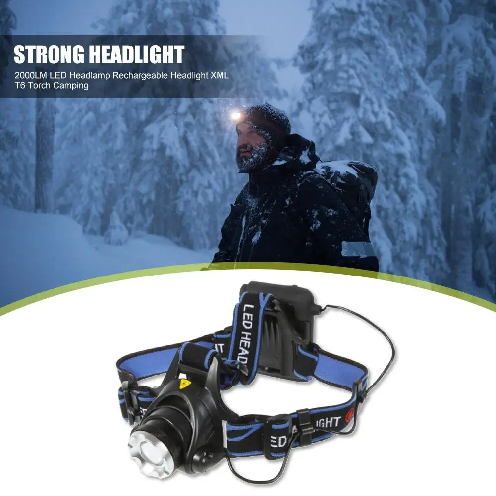

Hot Sale Headlight Flashlight Delicate Texture XML T6 LED Headlight Flashlight 3 Modes Zoomable Headlamp Torch for Camping
