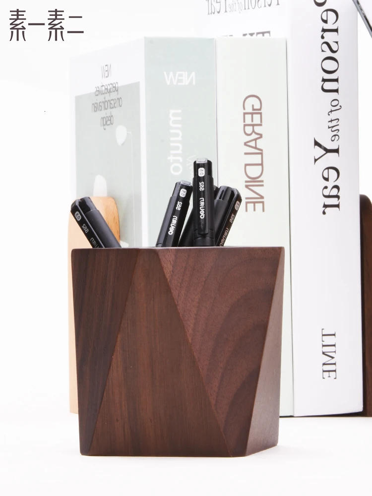Деревянный контейнер для ручек студенческий настольный офисный твердый