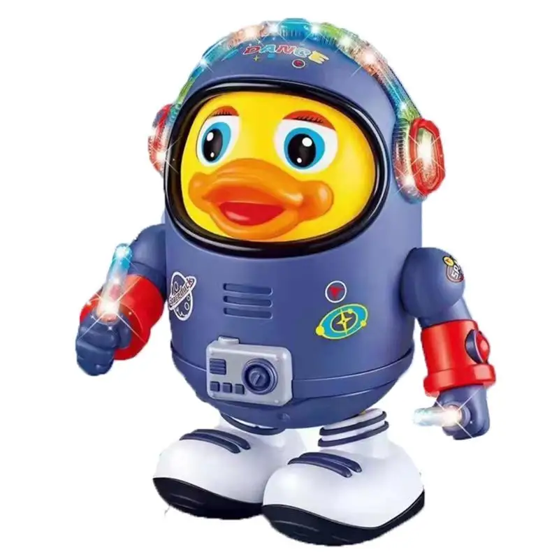Juguete educativo de pato espacial para ni&ntilde;os, Juguete Musical el&eacute;ctrico, con luces y sonidos-5