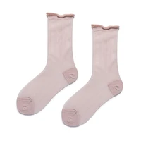 students cotton glass socks candy colors lace crew sock woman thin transparent silk ankle socks 5 pairs girls mesh summer socks