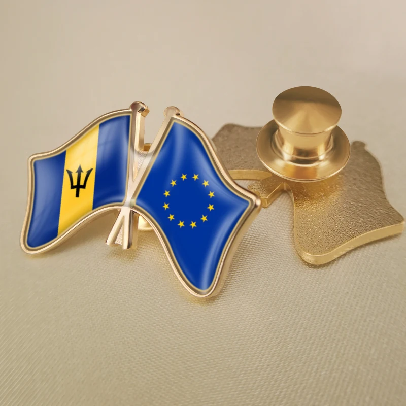 Европейский союз и Барбадос перекрестные двойные искусственные броши |