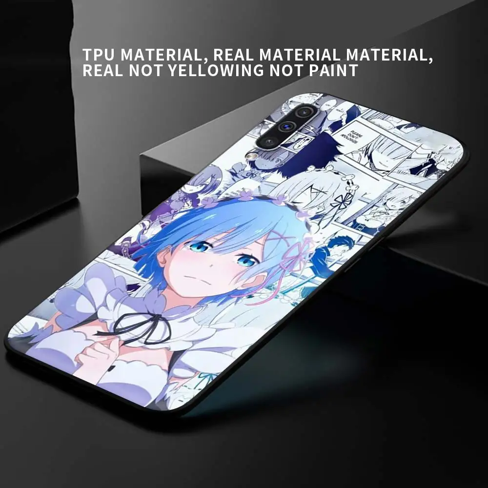 

Case for Samsung Galaxy A21S A51 A50 A70 A71 A50S A10S A10 A20E A20 A30 A30S A02S Luxury Phone Coque Anime Rem Re Zero