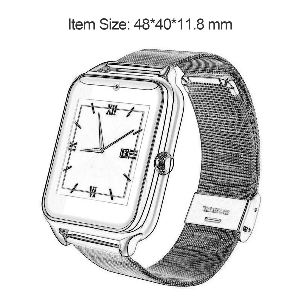

Z60 Bluetooth Smart Watch Steel Band Wristwatch With Camera Support SIM TF Card Handsfree For Apple iOS For Android Pk DZ09 2019