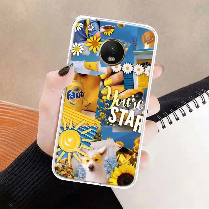 aesthetic collage cute abstract art soft cover soft phone case for motorola moto g7 g8 g9 g6 g30 e5 e6 power plus play one macro free global shipping