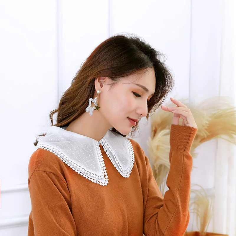 Linbaiway женский однотонный съемный воротник с лацканами ожерелье двухслойная