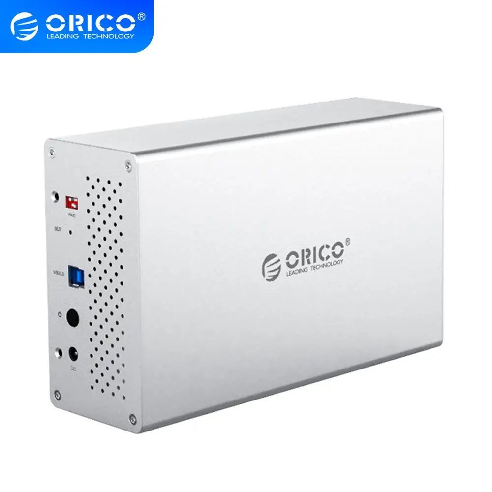 

ORICO WS Series 2 Bay 3.5'' USB3.0 Hard Drive Case With Raid Aluminum 5Gbps HDD Enclosure With 12V Power Adapter Support 20TB