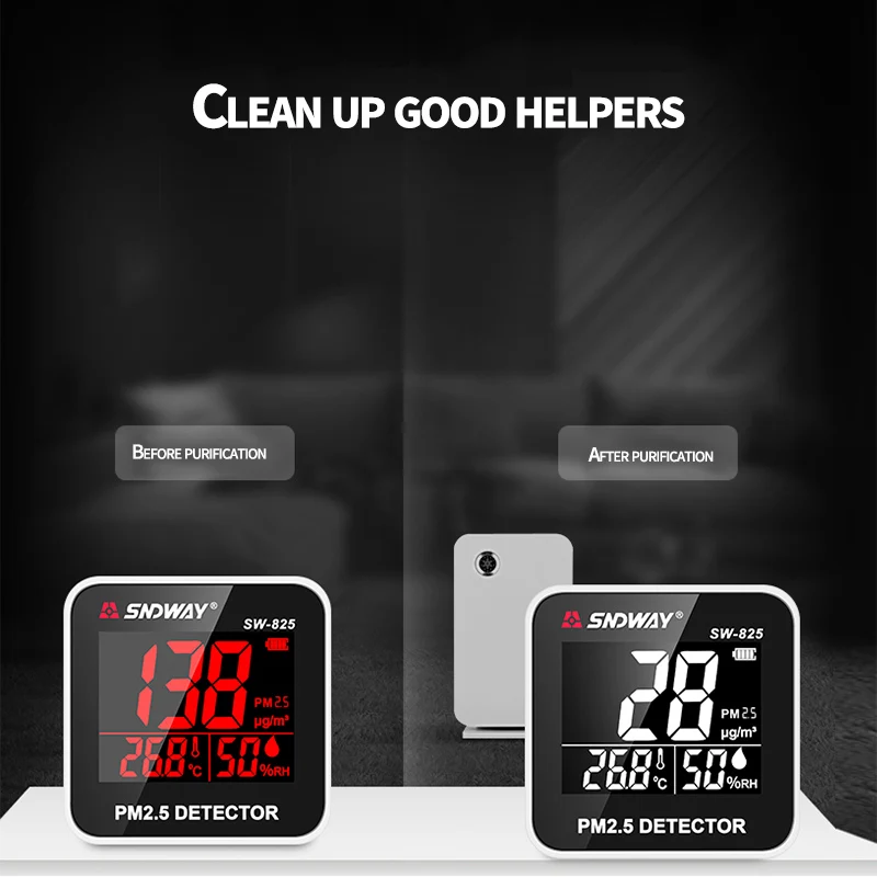 SNDWAY Household Thermometer SW-825 Hygrometer Indoor Air Quality Monitor PM2.5 Tester | Инструменты