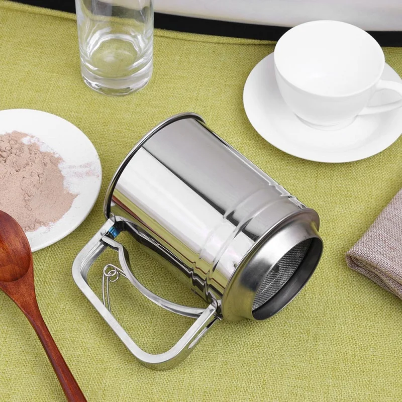 Ручной шейкер для муки из нержавеющей стали сетчатый сито с болтом механическое