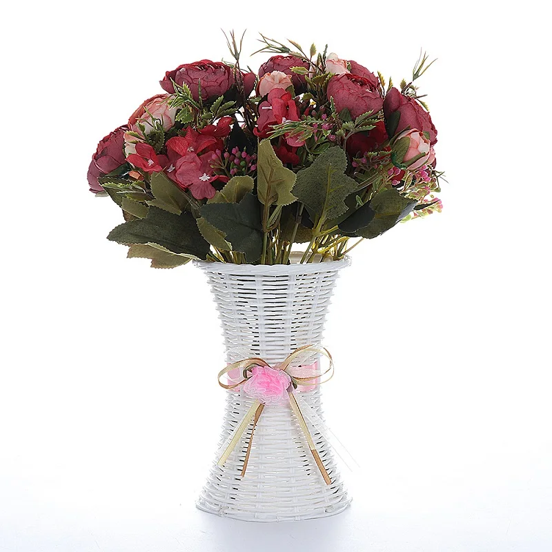 Искусственный чайный розовый Европейский стиль 6 осенних цветов Шелковый цветок