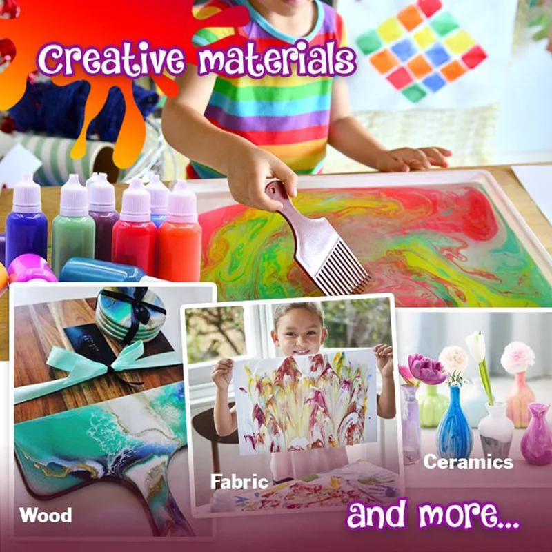 

Hydrographics Water Transfer Marbling Painting Set Painting on Water Drawing Tools Kit RT99