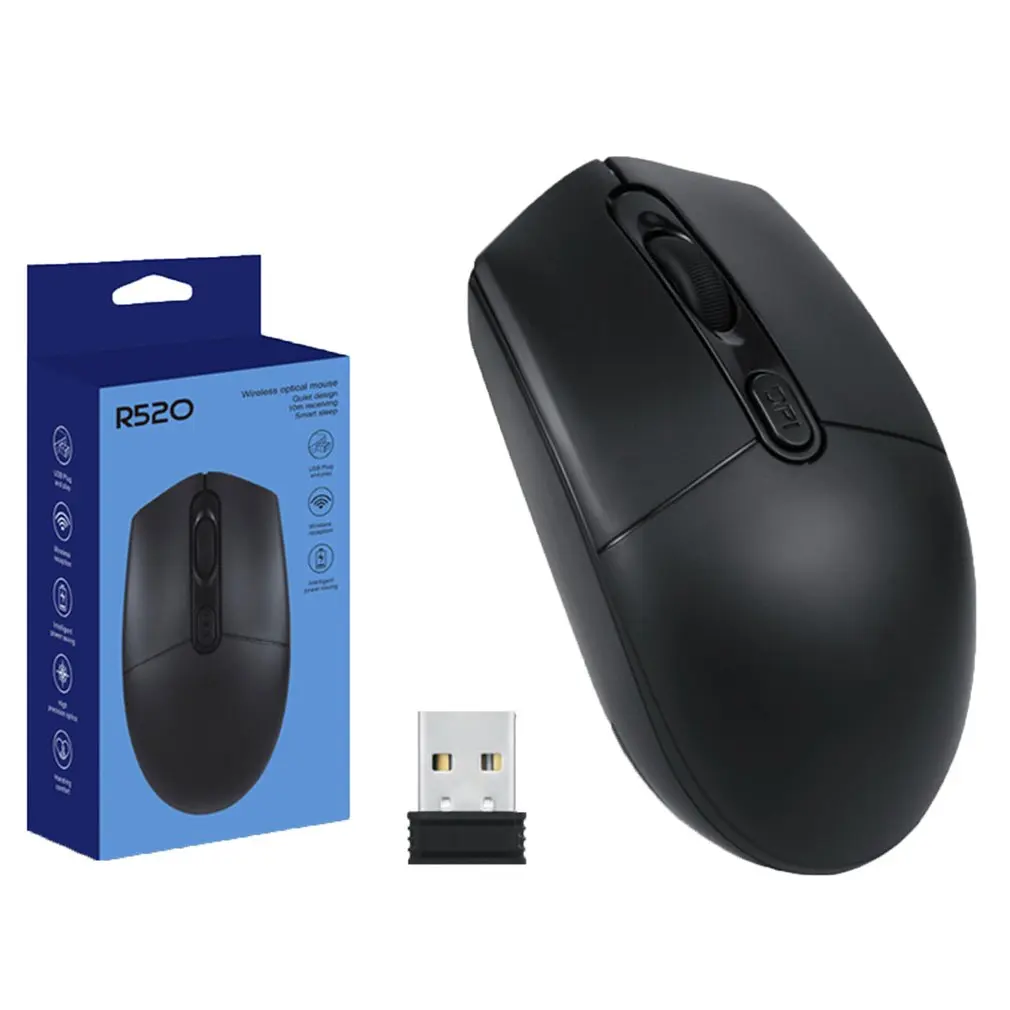 

R520 Wireless Mouse Computer Accessories Ergonomic Computer Wireless Mouse Portable Desktop Computer Mouse