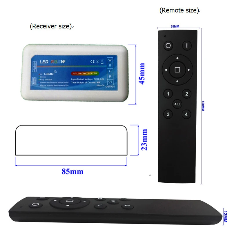 DC 12 В 24 2 4G 4 зонный переключатель CT/RGB/RGBW светодиодный контроллер RF дистанционный