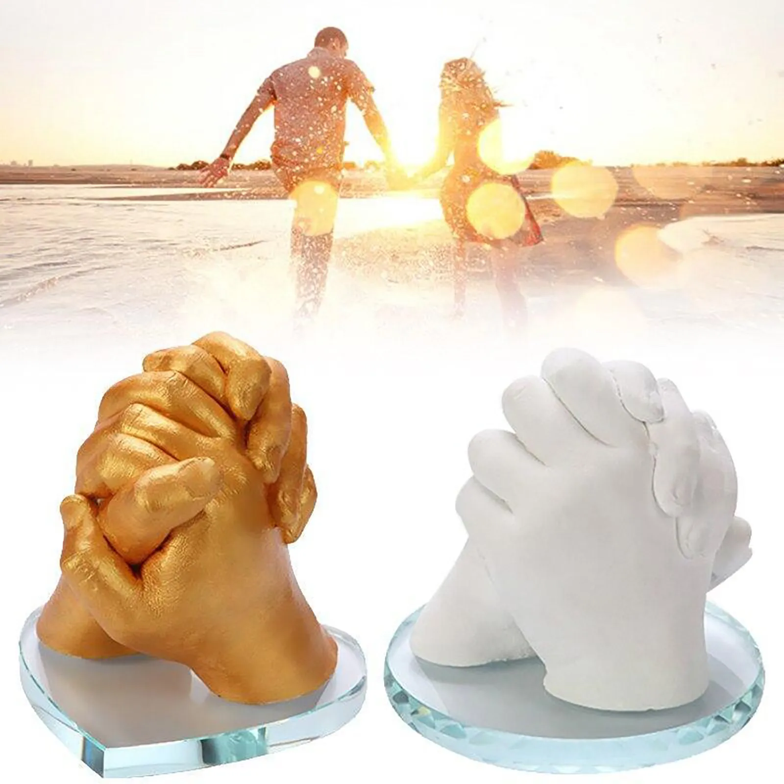 

3D Hand Print Keepsake Casting Kit Handprint Footprint Growth Souvenirs Memorial DIY Plaster Hand Holding Molding Kit D18