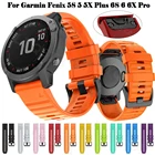 Силиконовые ремешки 20 22 26 мм для Garmin Fenix 5S 5 5X Plus 6S 6 6X Pro 3 3HR D2, сменный смарт-браслет, ремешок