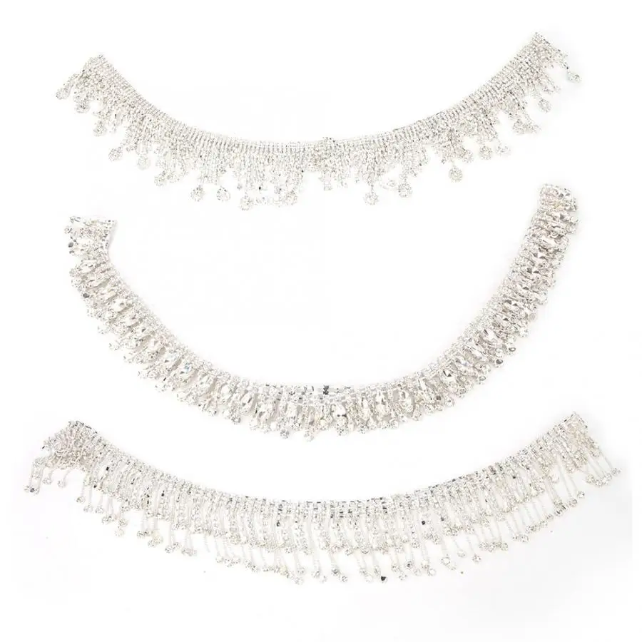 Дизайн ногтей DIY ручной работы хрустальные стразы кружевное шитье кисточкой цепи