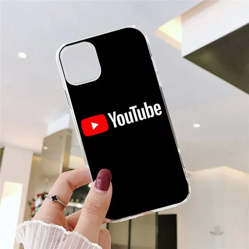 

Youtube UNIQUE DESIGN Phone Case Transparent soft For iphone 5 5s 5c se 6 6s 7 8 11 12 plus mini x xs xr pro max