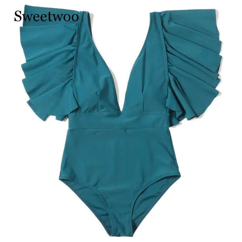 Зеленый сексуальное бикини 2020 Mujer женский купальник для женщин с оборками ванный