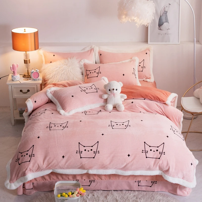 4 шт. бархатные комплекты постельных принадлежностей | Дом и сад