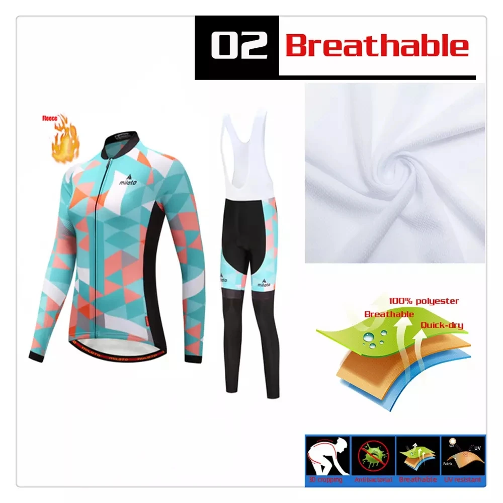

Top1Maillot Ciclismo Winter Plus Fleece Cycling Sets Polyester Warm Comfortable Uniforms Elasticity Bib Shorts Gel Pad Bicicleta