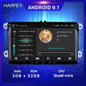 Автомагнитола Harfey 2 + 32 ГБ, мультимедийный плеер на Android 9,1, с 9 