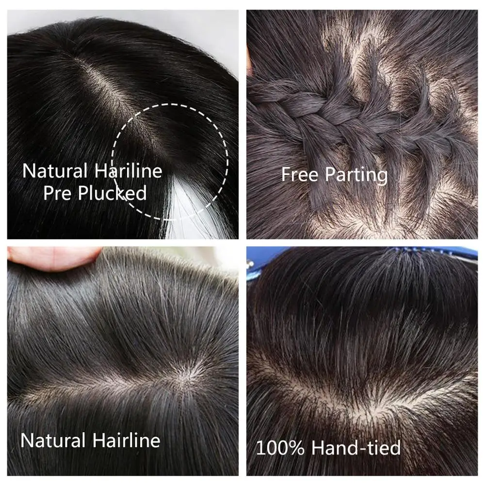Neitsi Серебряный предварительно отобранный короткий парик из натуральных волос Remy
