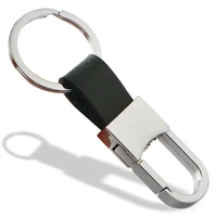 metal leather car keychain for men car gifts outdoor keyring return retractable key chains