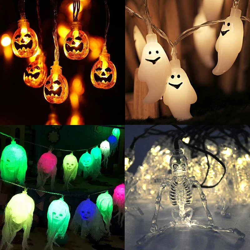 

Cute Halloween Led String Light Pumpkin Ghost Spider Decorative Lights Fairy LED Garland Outdoor Indoor Decoration