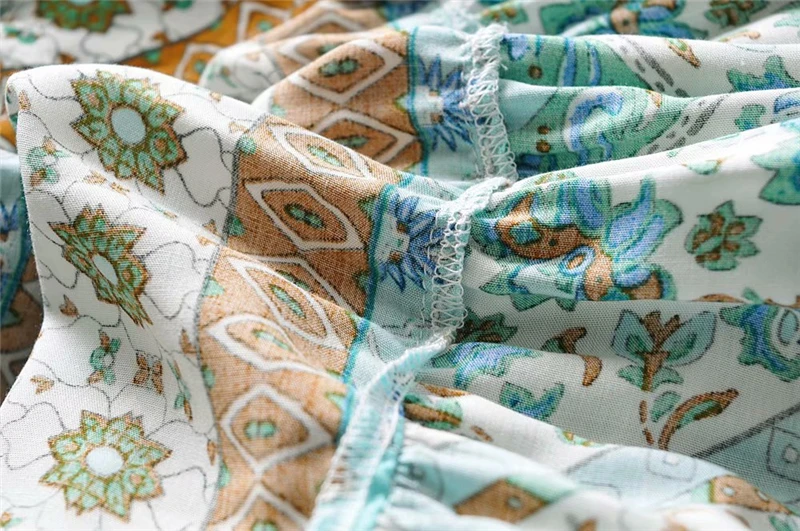 Boho шикарное женское платье с цветочным принтом, с расклешенными рукавами, богемное хлопковое платье макси из вискозы, женское винтажное платье с v-образным вырезом на шнуровке и оборками