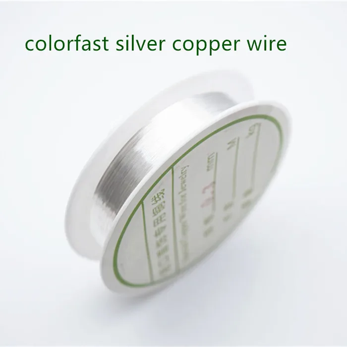 Colorfast silverwire Четырехслойный разноцветный комбинезон серебро Медный провод для браслет Цепочки и ожерелья самодельные Украшения, Аксессуары 0,2/0,25/0,3/0,5/0,6/1,0 мм ремесло Бисер провода HK018 - Цвет: Colorfast silverwire