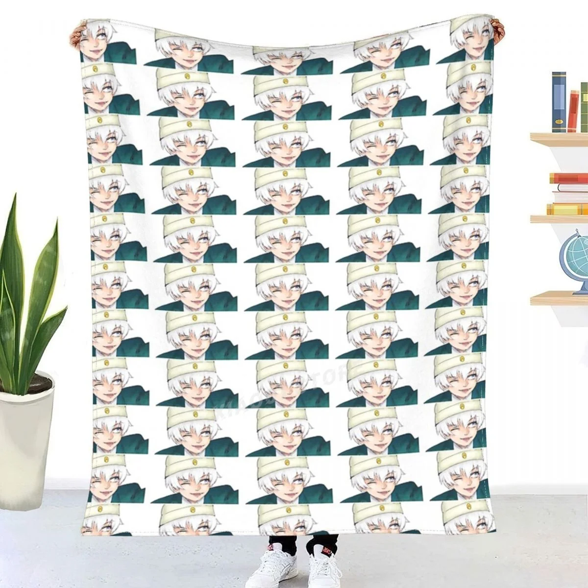 

(WHITE) Saburo Sgt. Keroro Throw Blanket Sherpa Blanket Bedding soft Blankets