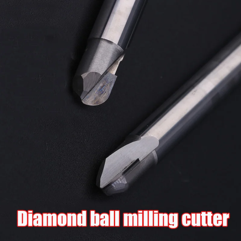 Diamond ball milling cutter PCD outside R arc graphite aluminum copper carbon fiber special non - standard |