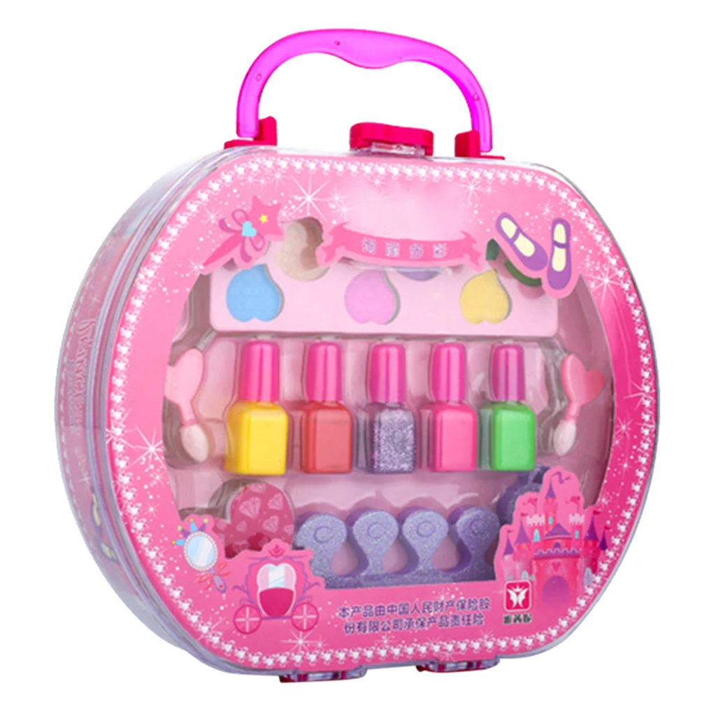 

Pink Simulation Hairdressing Suitcase Cosmetics Girls Toy for Game